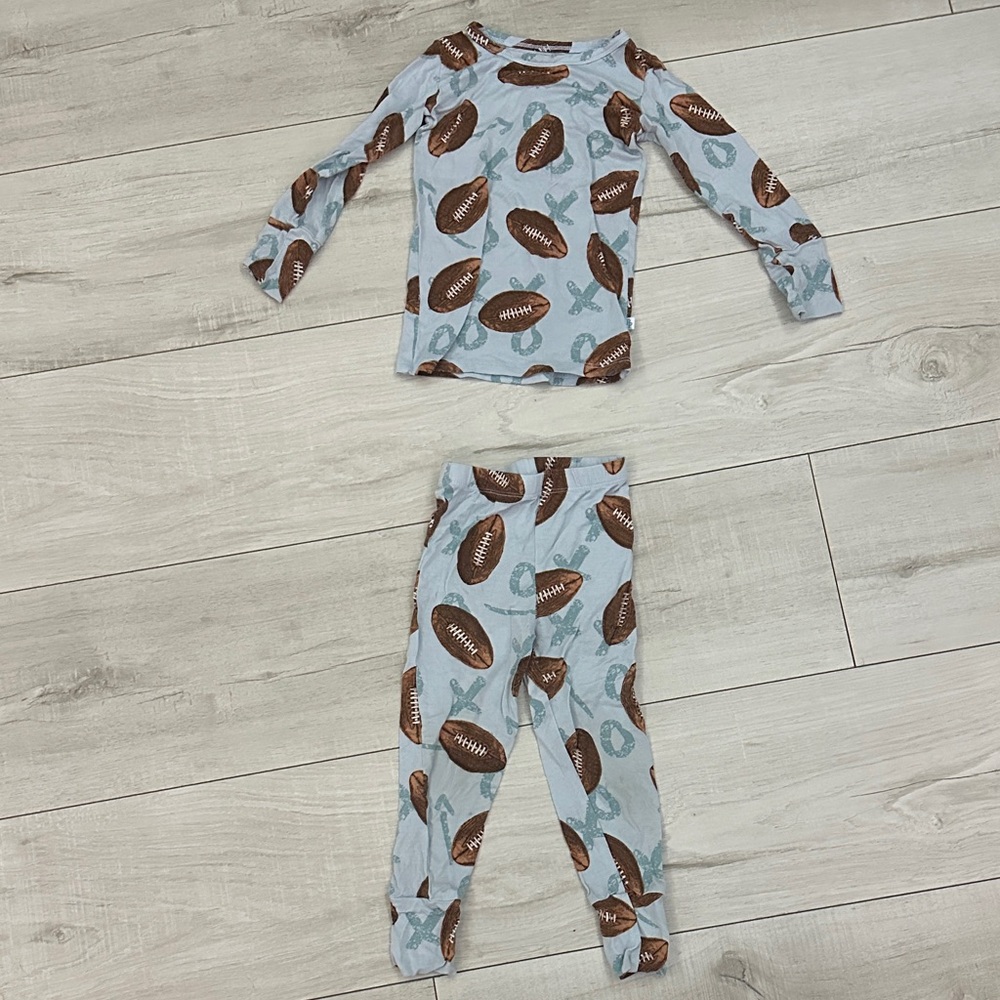 Posh Peanut Field Day Football Print Pajamas